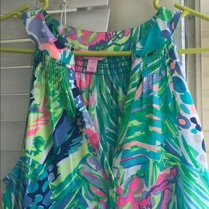 Lily Pulitzer Bailey sleeveless Silk maxi dress w side slit